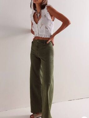 NWT We The Free Libre Wide-Leg Corduroy Jeans by Free People size 33 reg $128